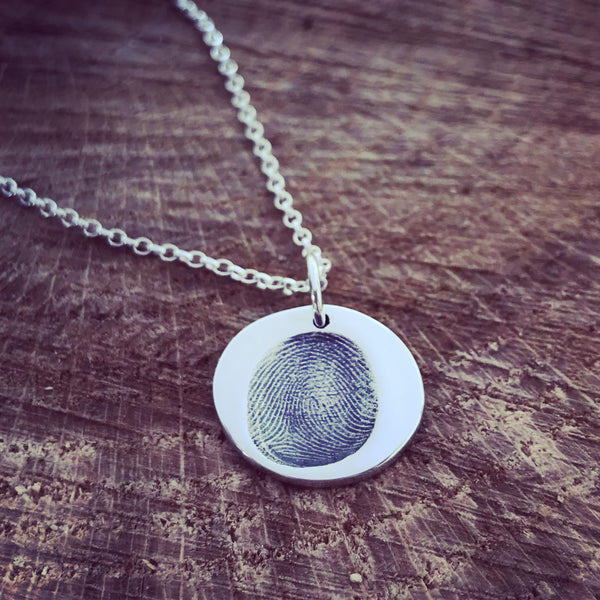 circle fingerprint pendant necklace
