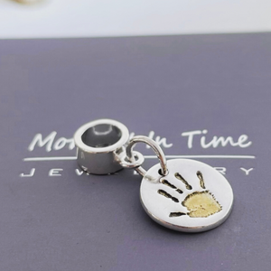 Gold and Silver Handprint Charm