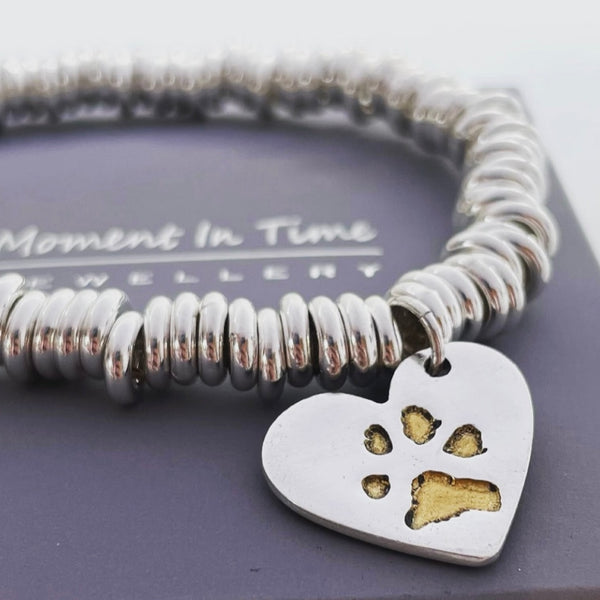 Paw Print Gold and Silver Sweetie Bracelet