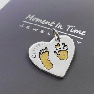 Gold & Silver Handprint Heart 