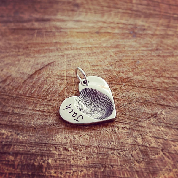 fingerprint heart pendant