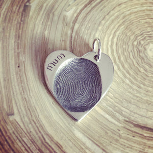 Memorial Fingerprint Large Heart Pendant Moment In Time Jewellery