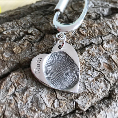 Memorial fingerprint keyring