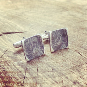 fingerprint cufflinks memorial