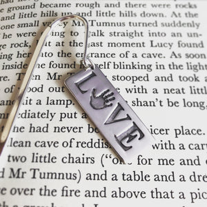 LOVE bookmark handprint