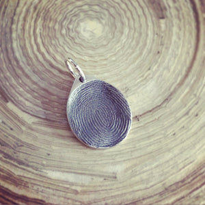 memorial fingerprint teardrop necklace