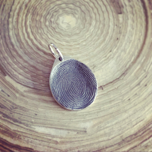 memorial fingerprint teardrop necklace