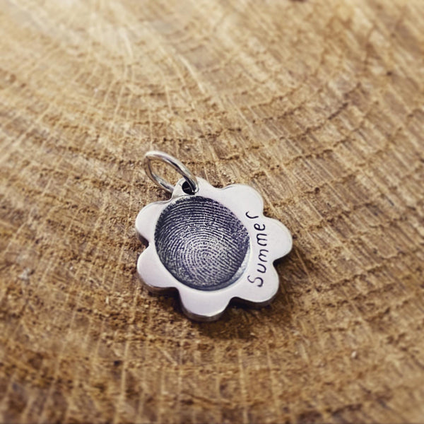 fingerprint flower pendant