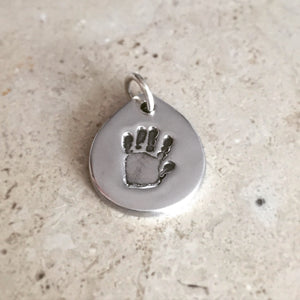 Hand Foot Print Teardrop Pendant