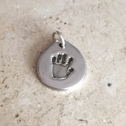 Hand Foot Print Teardrop Pendant