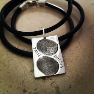 Double fingerprint dog tag