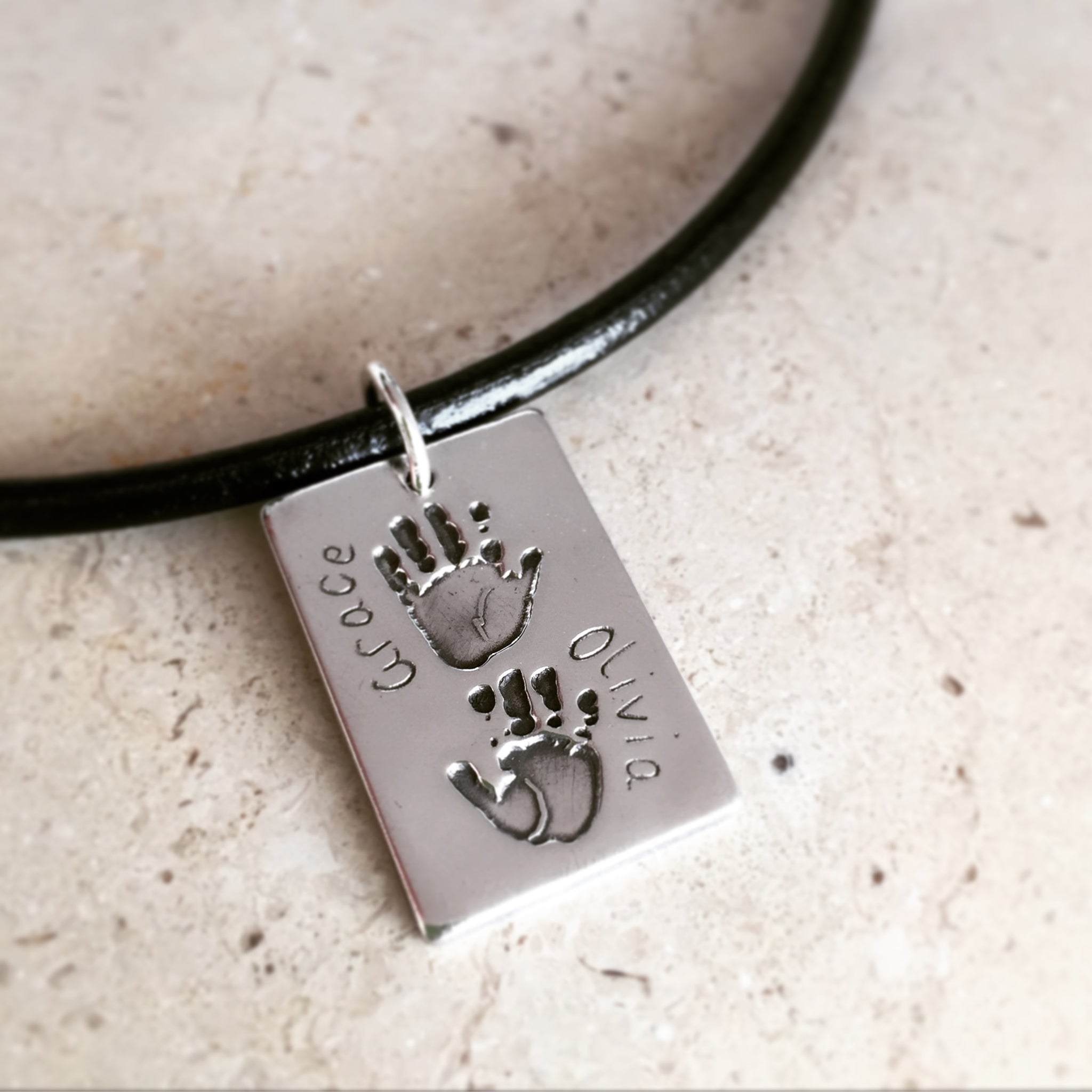 Double Hand/Foot Print Dog Tag