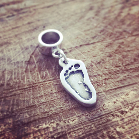 shaped foot print charm on pandora bail