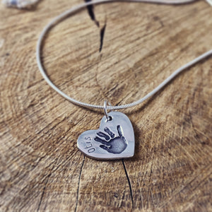 Hand Print Heart necklace