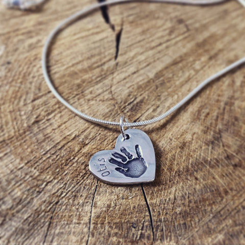 Hand Print Heart necklace