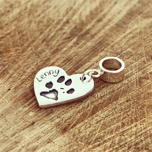 Paw Print Heart on a Bail