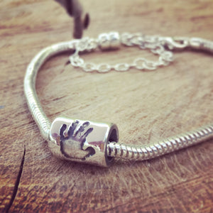 handprint foot print charm bead bracelet