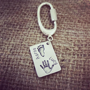 hand & foot print keyring