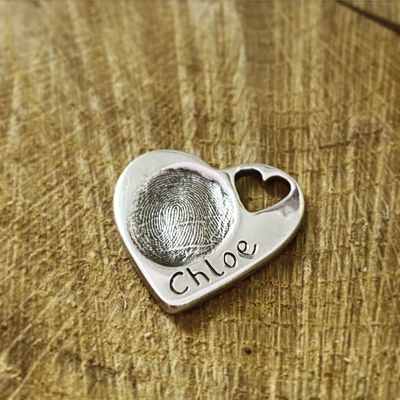 Thumbprint heart necklace clearance