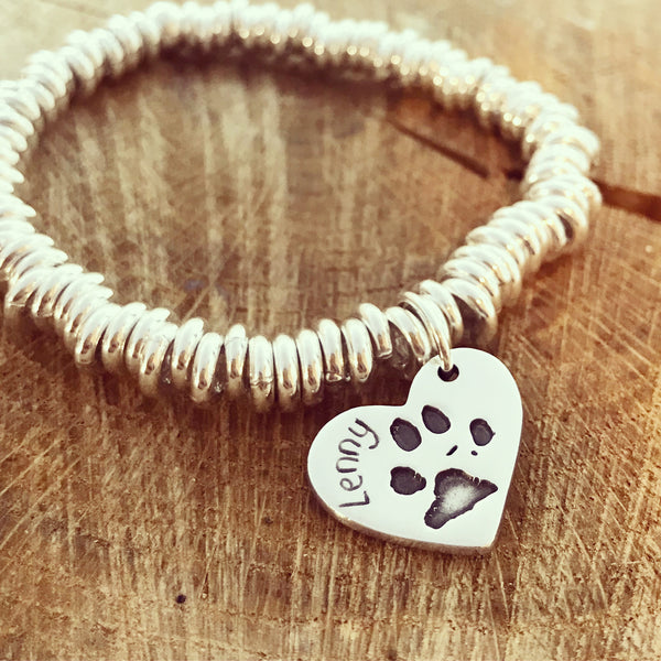 Paw Print Heart Sweetie bracelet