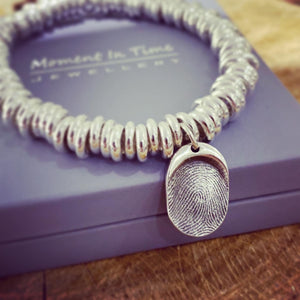 fingerprint oval charm sweetie bracelet