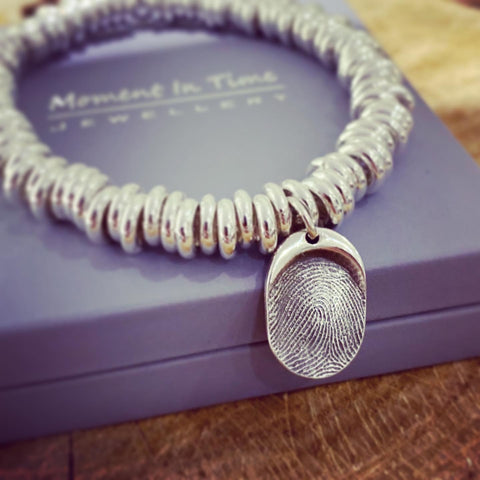 fingerprint oval charm sweetie bracelet
