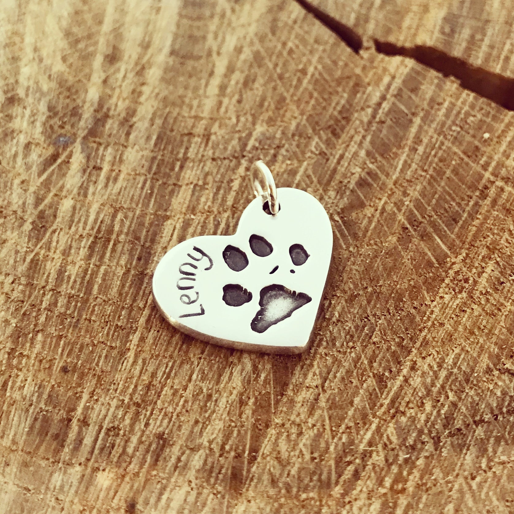 Paw Print Heart Pendant